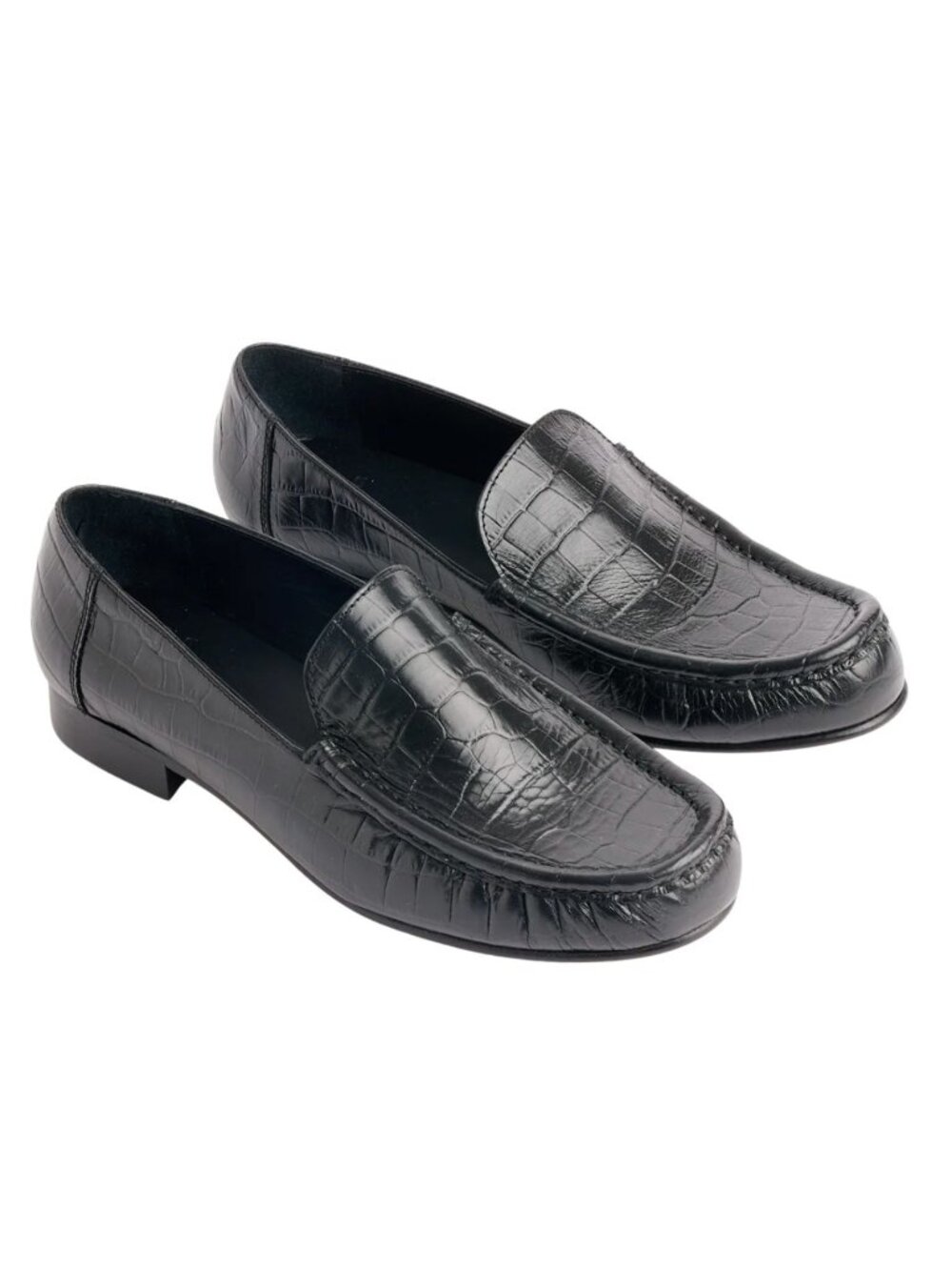 CORDERA Leather Loafer Black Croco NWOB $519 Sz 40